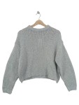 Vorschaubild 1 von Pullover Damen Strickmuster Grau Langarm Gr. 36 S Freizeit
