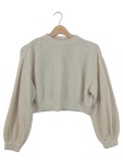 Vorschaubild 1 von Strickpullover Damen Beige Rundhals Grobstrick Gr. 34 XS