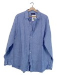Vorschaubild 1 von Herren Leinen Freizeithemd Langarm Blau Gr. 56 3XL