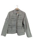 Vorschaubild 1 von Jeansjacke Damen Grau Baumwolle Utility Gr. S 36 Langarm Freizeit