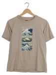 Vorschaubild 1 von T-Shirt Damen Gr. 34/XS Beige Baumwolle Grafisch Casual Kurzarm Freizeit