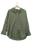 Vorschaubild 1 von Damen Bluse Langarm Uni Oliv Baumwolle Gr. 44 XXL