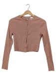 Vorschaubild 1 von Strickjacke Damen Rippstrick Langarm Knopfleiste Rosa Gr. 36 S