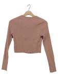 Vorschaubild 2 von Strickjacke Damen Rippstrick Langarm Knopfleiste Rosa Gr. 36 S