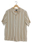 Vorschaubild 1 von Freizeithemd Damen Kurzarm Gestreift Beige Knopfleiste Viskose Gr. 38 M
