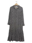 Vorschaubild 1 von Hemdblusenkleid Maxikleid Blumenmuster Viskose Schwarz Gr. 36 S