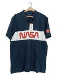 Vorschaubild 1 von Poloshirt NASA Logo Print Blau Herren Gr. 50 L Baumwolle Kurzarm