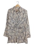 Vorschaubild 1 von Bluse Animal Print Schlangenmuster Langarm Schleife Beige Gr. 36 S