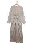 Vorschaubild 1 von Gepunktetes Midi Kleid Freizeitkleid Damen Beige Gr. 36 S