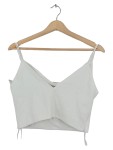 Vorschaubild 2 von Bikini-Oberteil Damen Gr. 36/S Weiß Polyester Uni Minimalistisch Ärmellos