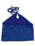 Vorschaubild 2 von Bikini-Oberteil Damen Blau Gr. 38/M Polyamid Elasthan Rippstrick Casual