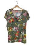 Vorschaubild 1 von Damen Bluse Blumenmuster Grün Kurzarm Gr. 46 3XL Freizeit