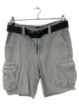 Vorschaubild 1 von Cargo Shorts Herren Leinen Grau Gr. 50 W33 Uni Logo Freizeit