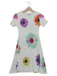 Vorschaubild 1 von Sommerkleid Mädchen Midikleid Blumenmuster Weiß Bunt Gr. 158
