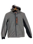 Vorschaubild 1 von Fleecejacke Kinder Kapuzenjacke Reißverschluss Grau Meliert Gr. 164