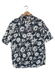 Vorschaubild 1 von Freizeithemd Herren Kurzarm Schwarz Blumenmuster Baumwolle Gr. 50 L
