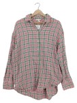 Vorschaubild 1 von Bluse Damen Langarm Kariert Rosa Baumwolle Knopfleiste Gr. 36 S
