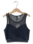 Vorschaubild 1 von Damen Top Cropped Ärmellos Schwarz Gr. 34 XS Freizeit Uni