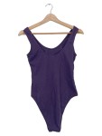 Vorschaubild 2 von Body Damen Ärmellos Schriftzug Lila Gr. 36 S Baumwolle Casual Freizeit