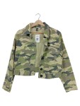 Vorschaubild 1 von Leichte Jacke Damen Camouflage Baumwolle Knopfleiste Grün Gr. 36 S