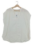 Vorschaubild 1 von Damen Bluse Ärmellos Raffungen Weiß Gr. 40 L Casual Sommer Baumwolle
