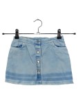 Vorschaubild 1 von Jeansrock Kinder Minirock Blau Baumwolle Knopfleiste Fransen Gr. 98