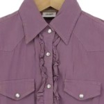 Vorschaubild 3 von Damen Hemdbluse 40/M Lila Klassisch Vintage Rüschen Polyester