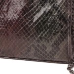 Vorschaubild 4 von Damen Clutch Elegant Grau Kunstleder Tierdruck Abendtasche Metallic-Look