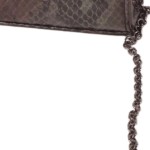 Vorschaubild 5 von Damen Clutch Elegant Grau Kunstleder Tierdruck Abendtasche Metallic-Look