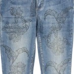 Vorschaubild 4 von Skinny Fit Jeans Damen Blumenstickerei Blau Gr. 34