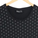 Vorschaubild 3 von Damen T-Shirt Schwarz Punkte Einheitsgröße Kurzarm Casual