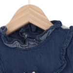 Vorschaubild 3 von Kinder Jeanskleid Gr. 98 Blau Casual Rüschen Schleife