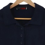 Vorschaubild 3 von Damen Pullover Polokragen Gr. 42/XL Blau Baumwolle
