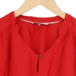 Vorschaubild 4 von Damen Bluse Rot Viskose Gr. XS/32 Casual Kurzarm