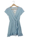 Vorschaubild 1 von Sommerkleid Damen Midikleid Blau Blumenmuster Rüschen Gr. 36 S