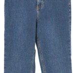 Vorschaubild 4 von Damen Jeans Straight Leg S W27/36 Blau mit Zierknöpfen Fransen