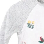Vorschaubild 4 von Kinder Langarmshirt Gr. 80 Weiß Blumen Stickerei Casual