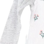 Vorschaubild 5 von Kinder Langarmshirt Gr. 80 Weiß Blumen Stickerei Casual