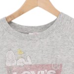 Vorschaubild 4 von LEVIS Damen Sweatshirt Grau 32/XXS Logo-Print Snoopy Casual Langarm