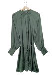 Vorschaubild 1 von Festliches Kleid Damen Midikleid Langarm Raffungen Oliv Gr. 38 M