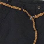 Vorschaubild 4 von INFINITI Damen Wickelrock Gr. 36/S Schwarz Baumwolle Casual mit Gürtel