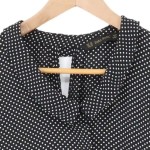 Vorschaubild 3 von Bluse Damen Schwarz Punkte 3/4-Arm Casual Gr. 32/XS