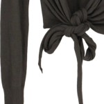 Vorschaubild 5 von Damen Strickjacke Grau S Elegant Perlen Applikationen Langarm Wickeloptik