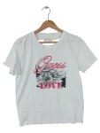 Vorschaubild 1 von T-Shirt Damen Blumenmuster Baumwolle Weiß Gr. 40 L Kurzarm Logo-Print