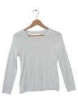 Vorschaubild 2 von Langarmshirt Damen Weiß Gr. 38/M Baumwolle Elasthan Basic Freizeit