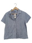 Vorschaubild 1 von Damen Hemdbluse Kariert Blau Kurzarm Gr. 38 M Freizeit Baumwolle