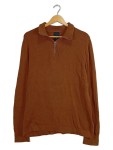 Vorschaubild 1 von Herren Strickjacke Braun Gr. 48 M Stehkragen Reißverschluss Baumwolle