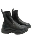 Vorschaubild 1 von Sock Boots Stiefeletten Damen Schwarz Gr 38 Slip-On Rippstrick Herbst