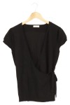 Vorschaubild 1 von Damen Wickelpullover Kurzarm Schwarz Einheitsgröße Elegant