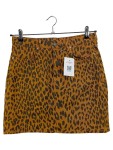 Vorschaubild 1 von Minirock Damen Gr. 40 L Braun Animal Print Leo Baumwolle Stretch